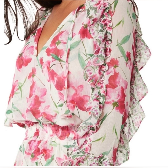 Misa Los Angeles Eliza Tiered Ruffle Chiffon Mini Dress Size S - Picture 4 of 16